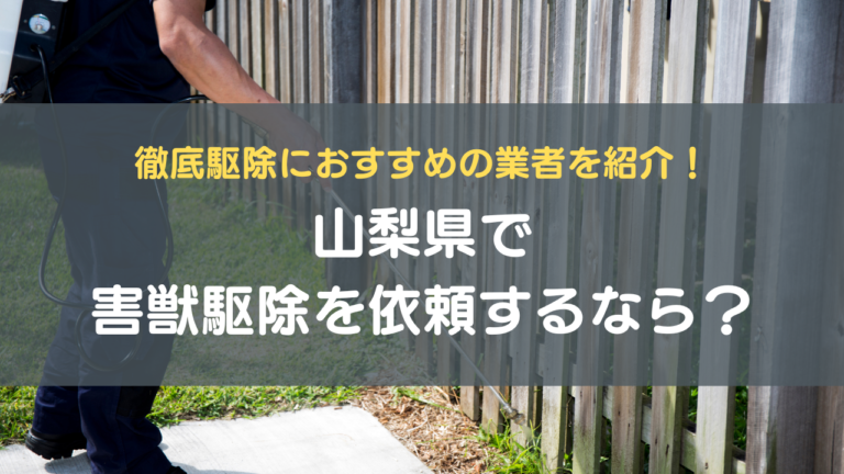 ①山梨県で害獣駆除を依頼するなら？徹底駆除におすすめの業者を紹介！